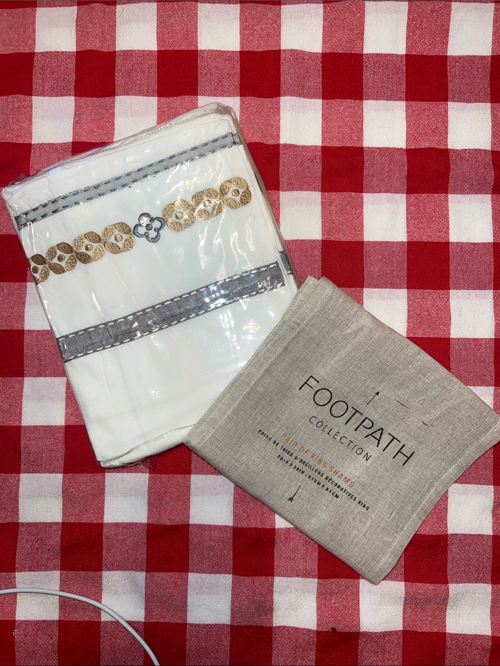Footpath Collection Pair of King Shams Decorative NIP